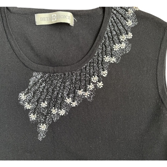 Beta’s Choice Women’s Tank Top Embellished Neckline - Picture 4 of 4